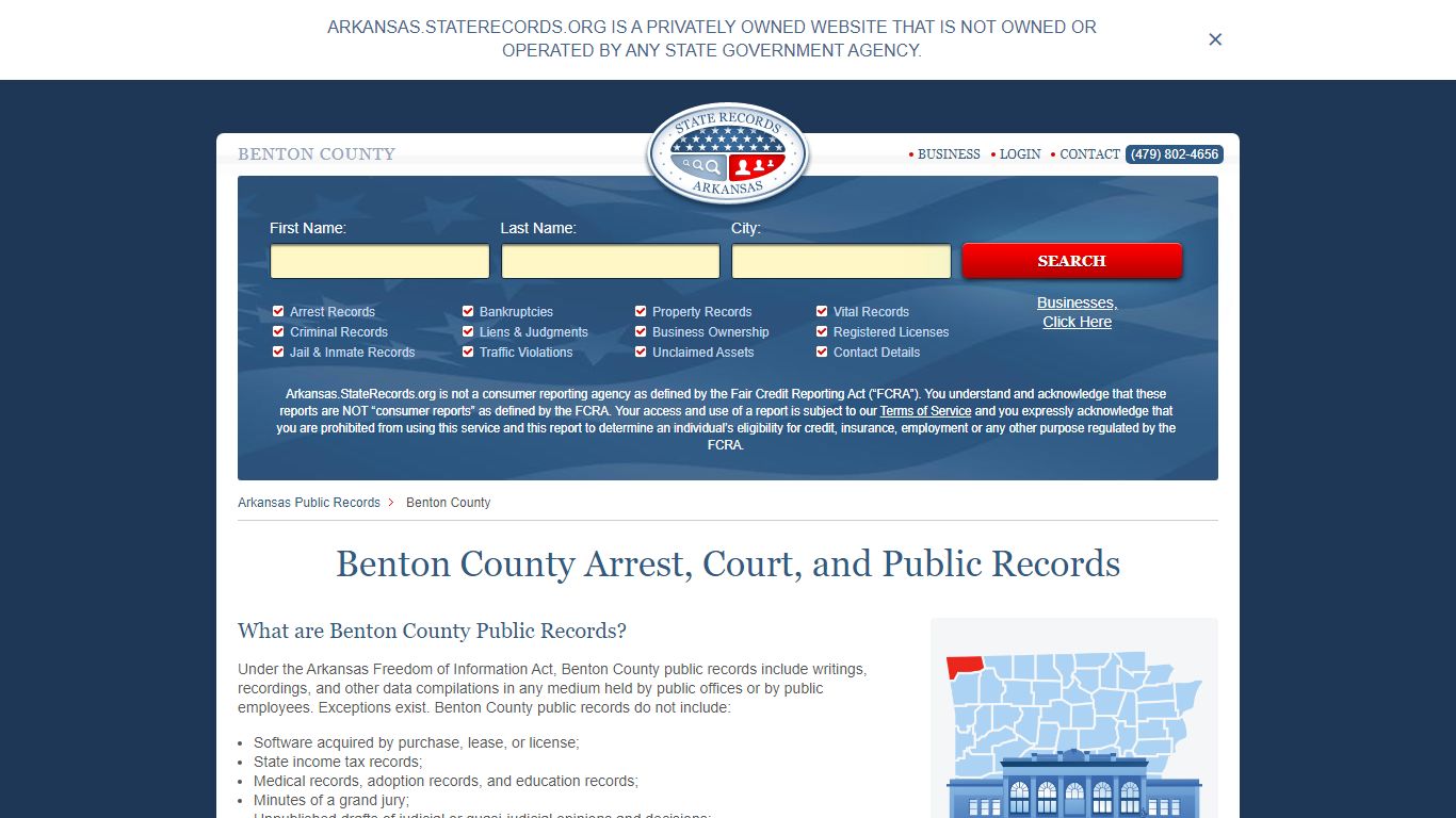Benton County Arrest, Court, and Public Records
